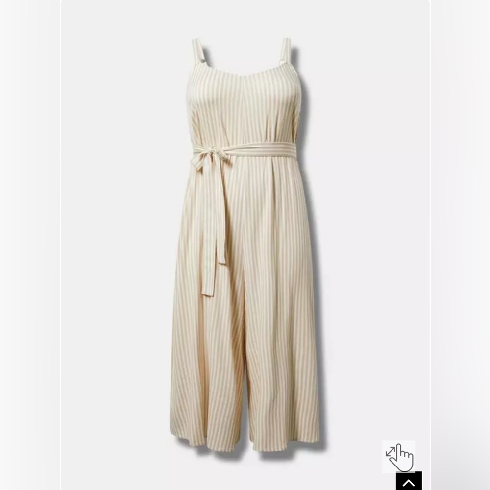 Torrid Beige Striped Jumpsuit NWT - Picture 4 of 9